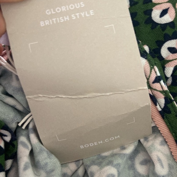 Boden Sabina Jersey Green, Pink, and Navy Tunic Dress, Size 8R - Picture 4 of 5